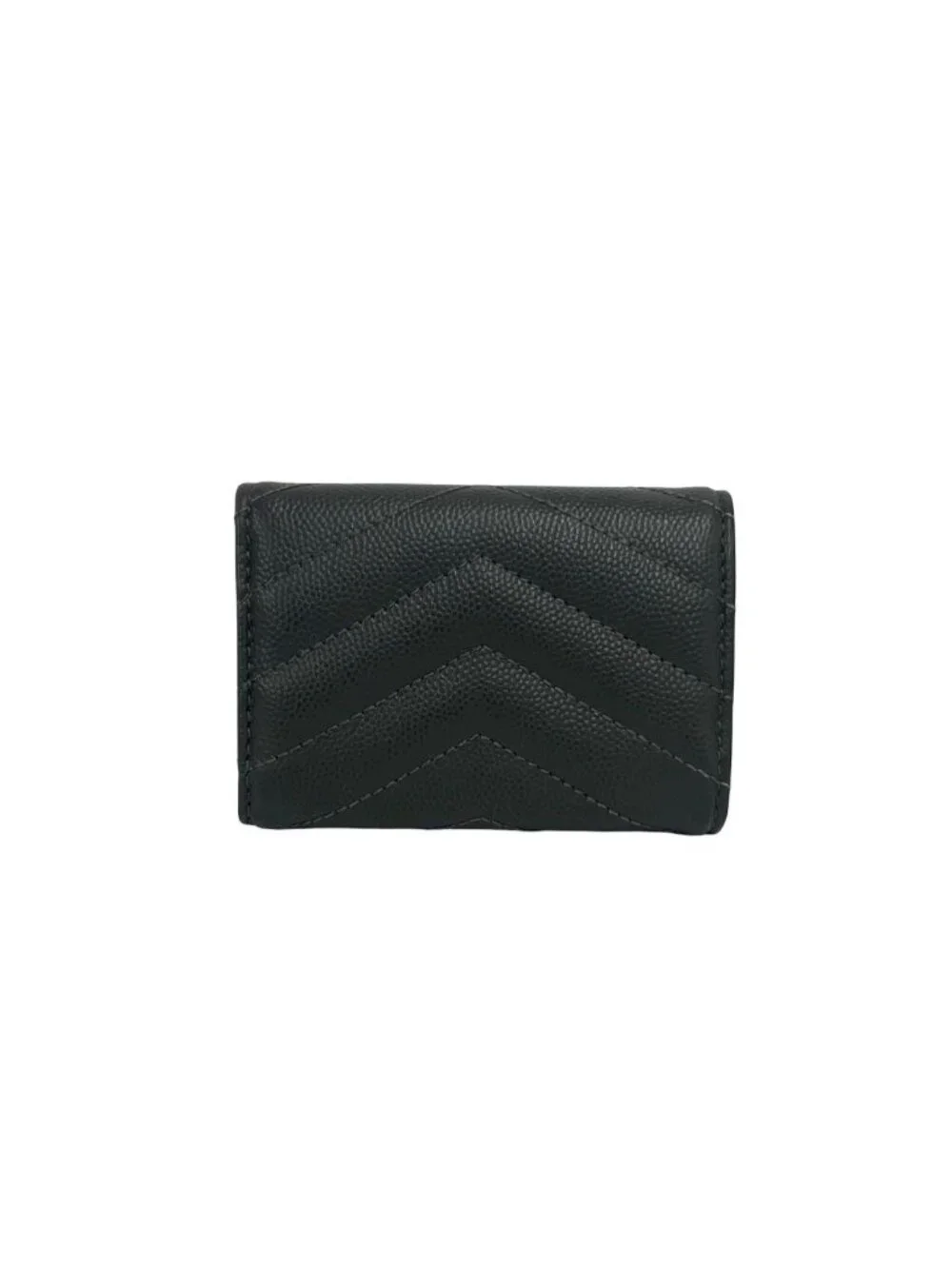 Saint Laurent Paris YSL Cassandra Logo Leather Trifold Wallet Mini Gray - Picture 2 of 10